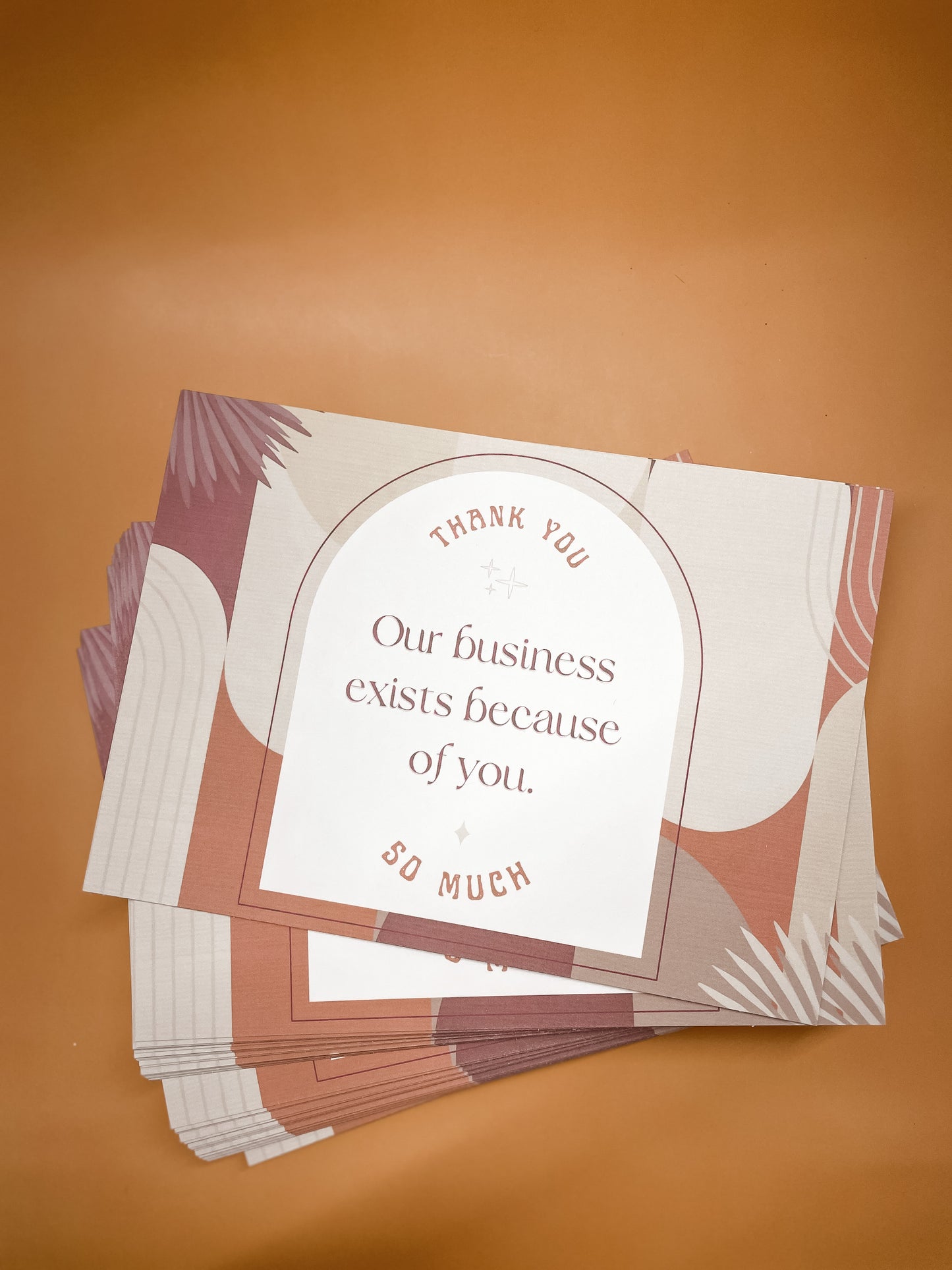 Our Business Exists Because of You Postcard Packaging Insert