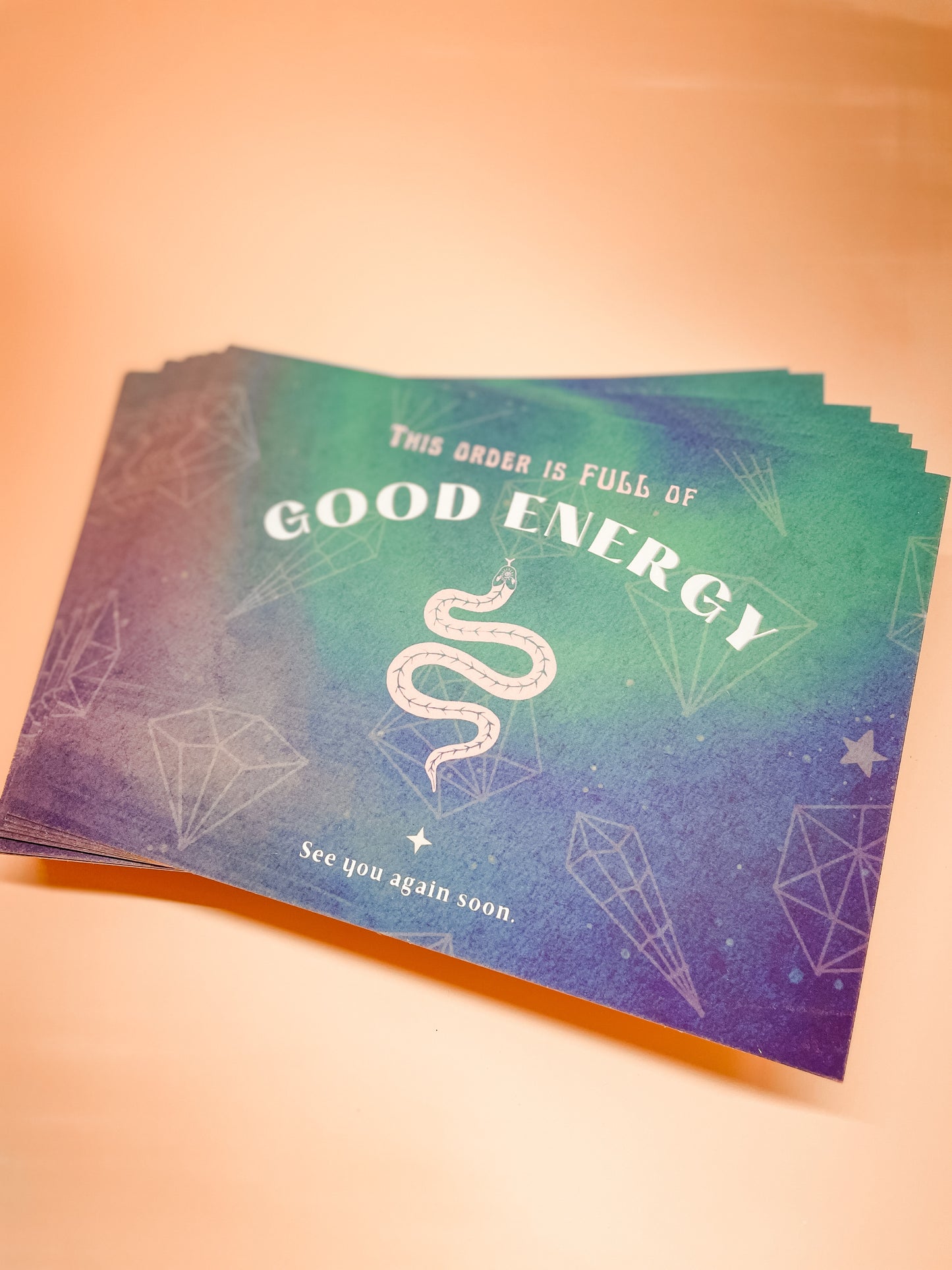 Good Energy 5x7 Packaging Postcard