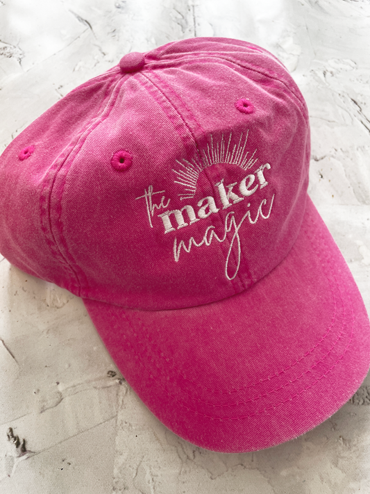 The Maker Magic Logo Hat Pink/White